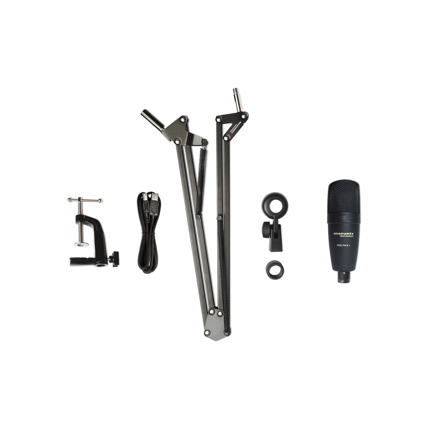 Marantz Professional Pod Pack 1 USB Microphone with Broadcast Stand and Cable