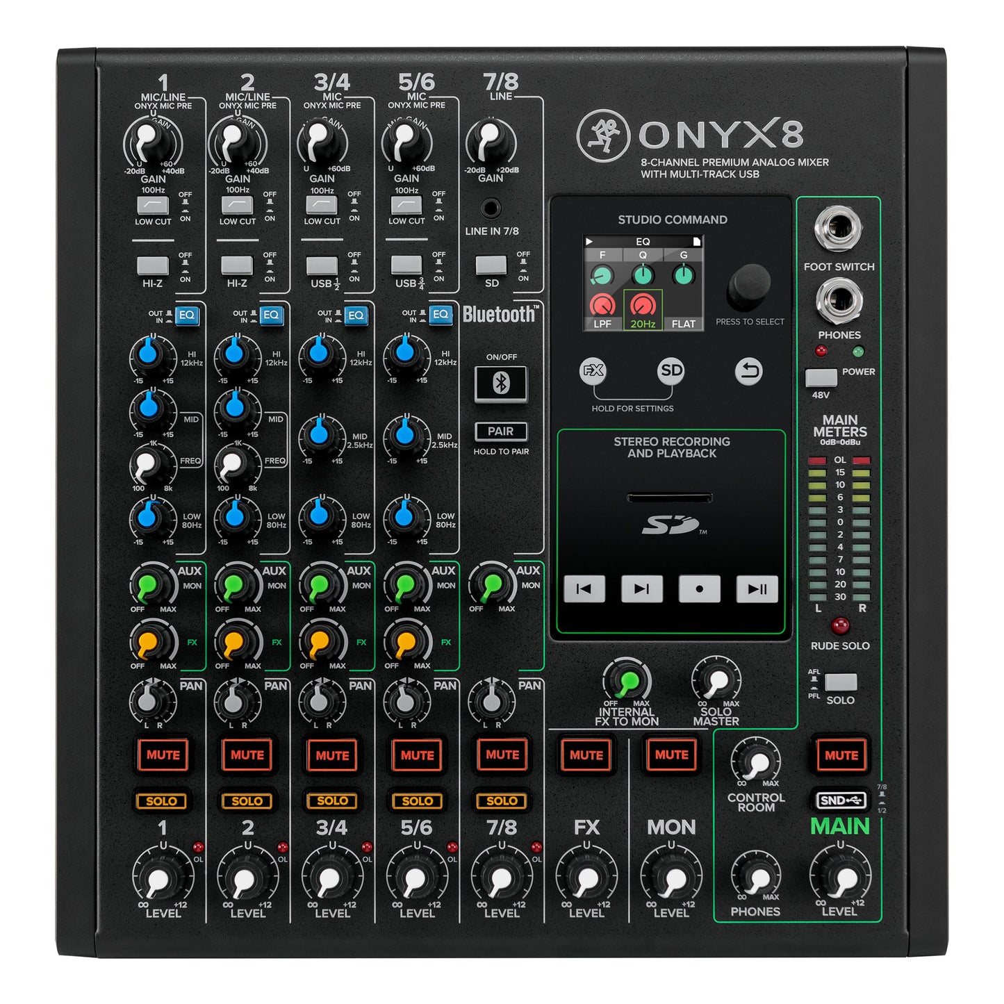Mackie Onyx8 8-channel Analog Mixer with Multi-Track USB